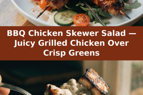 BBQ Chicken Skewer Salad — Juicy Grilled Chicken Over Crisp Greens Pinterest recipe pin