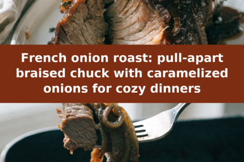 French onion roast: pull-apart braised chuck with caramelized onions for cozy dinners Pinterest recipe pin