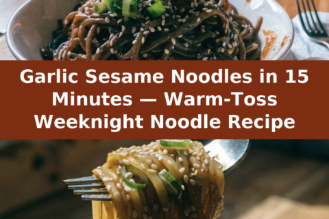 Garlic Sesame Noodles in 15 Minutes — Warm-Toss Weeknight Noodle Recipe Pinterest recipe pin