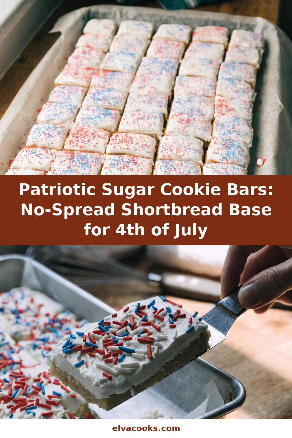 Patriotic Sugar Cookie Bars with Stabilized Buttercream