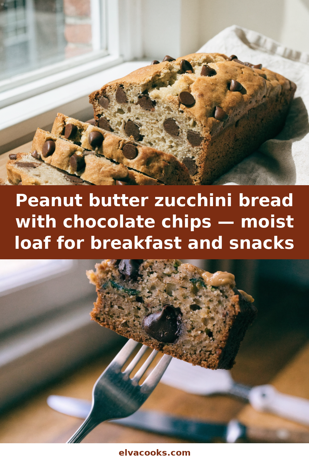 Peanut Butter Chocolate Chip Zucchini Bread
